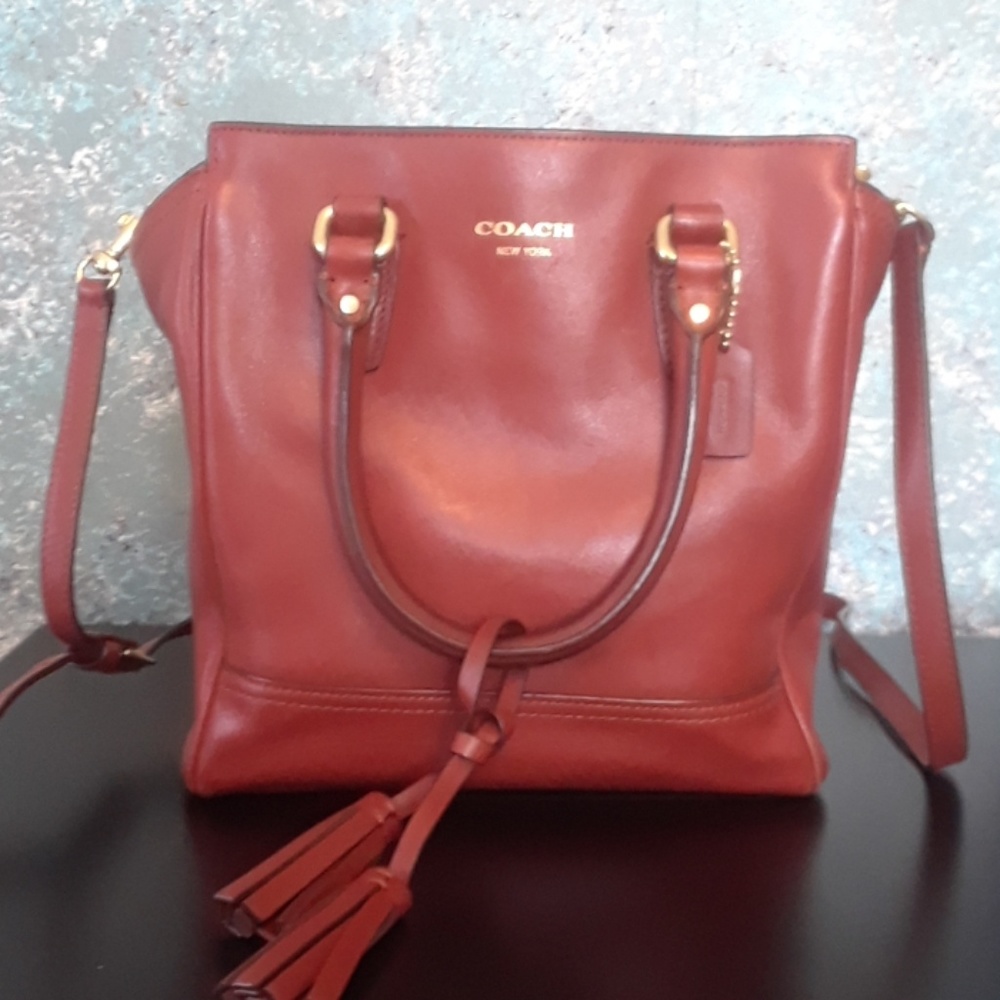 COACH dark tan satchel - Picture 1 of 5